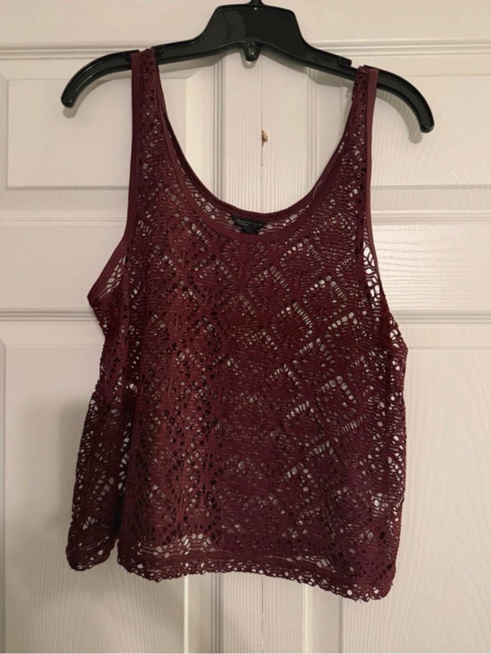 Aeropostale Burgundy Crochet Tank Top